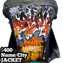 NAME JACKET "Your Name in Wild Style" Custom hand painted denim