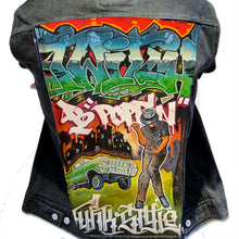 WEST COAST JACKET "Your Name, Character, LA City & Low Rider" Custom hand painted denim