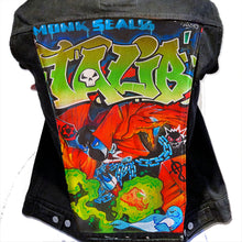 COMIC BOOK JACKET "Your Name & Comic Character" Custom hand painted denim