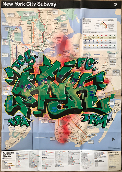 REK green/black funk NYC Train Map Art – Wigz & Co.