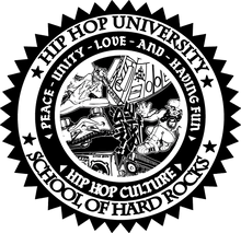 HIP HOP UNIVERSITY Men's Oversized Drop-Shoulder Crewneck T-Shirt | Shaka Wear SHGDD Black