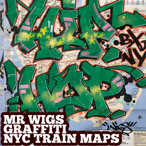 HIP HOP green NYC Train Map ART