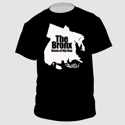 BRONX MAP Black Men's Oversized Drop-Shoulder Crewneck T-Shirt | Shaka Wear SHGDD shadow