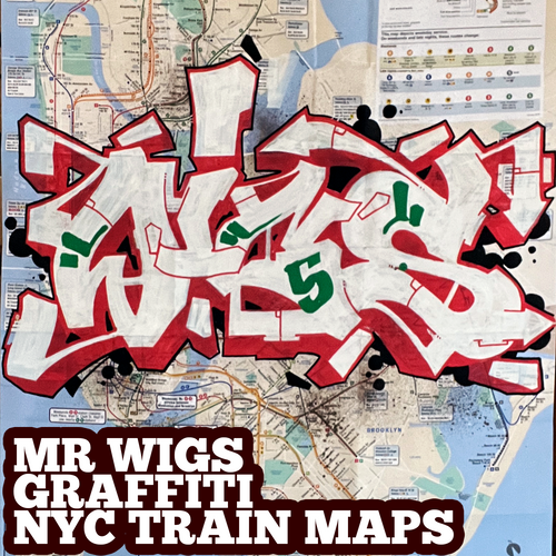 WIGS white NYC Train Map ART