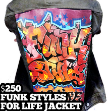 FUNK STYLE JACKET Big Funky Letters "Your Name Tag" Custom hand painted denim