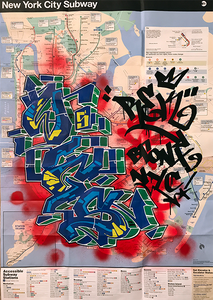WIGS REK tag (1) NYC Train Map (Graffiti Art by Mr Wiggles)